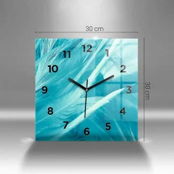 Horloge murale Wallfluent 30x30 cm Avec chiffres Aiguilles noires Abstraction métallique 1 pcs
