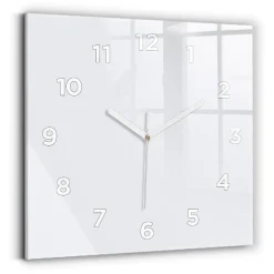 Horloge murale Wallfluent 30x30 cm Avec chiffres Aiguilles blanches Blanc 1 pcs