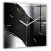 Horloge murale Wallfluent 60x60 cm Aiguilles blanches Lignes noires et argentées 1 pcs