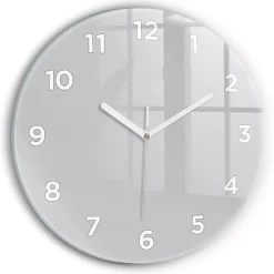 Horloge murale Wallfluent fi30 cm Avec chiffres Aiguilles blanches Gris clair 1 pcs