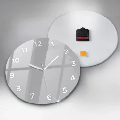 Horloge murale Wallfluent fi30 cm Avec chiffres Aiguilles blanches Gris clair 1 pcs