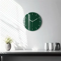 Horloge murale Wallfluent fi30 cm Aiguilles blanches Vert bouteille 1 pcs