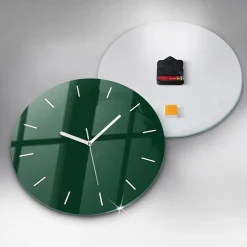 Horloge murale Wallfluent fi30 cm Aiguilles blanches Vert bouteille 1 pcs