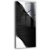 Horloge murale Wallfluent 30x60 cm Aiguilles noires Lignes noir et argent 1 pcs