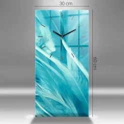 Horloge murale Wallfluent 30x60 cm Aiguilles noires Lignes noir et argent 1 pcs