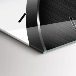 Horloge murale Wallfluent 30x60 cm Aiguilles noires Lignes noir et argent 1 pcs