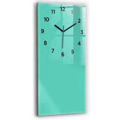Horloge murale Wallfluent 30x60 cm Avec chiffres Aiguilles noires Turquoise 1 pcs