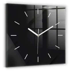 Horloge murale Wallfluent 30x30 cm Aiguilles blanches Mur sombre motif 1 pcs