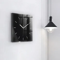 Horloge murale Wallfluent 30x30 cm Aiguilles blanches Mur sombre motif 1 pcs