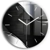 Horloge murale Wallfluent fi60 cm Aiguilles blanches Lignes noires et argentées 1 pcs