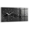 Horloge murale Wallfluent 60x30 cm Aiguilles blanches Abstraction noire 1 pcs