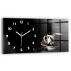 Horloge murale Wallfluent 60x30 cm Avec chiffres Aiguilles blanches Tasse de café 1 pcs