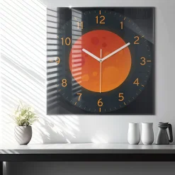 Horloge murale Wallfluent 60x60 cm Aiguilles blanches Lune pleine 1 pcs