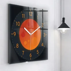 Horloge murale Wallfluent 60x60 cm Aiguilles blanches Lune pleine 1 pcs