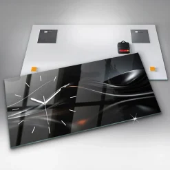 Horloge murale Wallfluent 60x30 cm Aiguilles blanches Abstraction 1 pcs