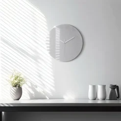 Horloge murale Wallfluent fi30 cm Aiguilles blanches Gris clair 1 pcs
