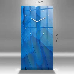 Horloge murale Wallfluent 30x60 cm Aiguilles blanches Abstraction métallique noire 1 pcs