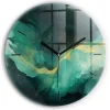 Horloge murale Wallfluent fi30 cm Aiguilles noires Marbre vert 1 pcs