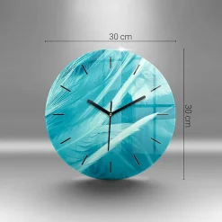 Horloge murale Wallfluent fi30 cm Aiguilles noires Marbre vert 1 pcs
