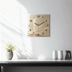 Horloge murale Wallfluent 30x30 cm Avec chiffres Aiguilles noires Lumière abstraite 1 pcs