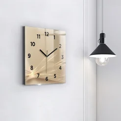 Horloge murale Wallfluent 30x30 cm Avec chiffres Aiguilles noires Lumière abstraite 1 pcs