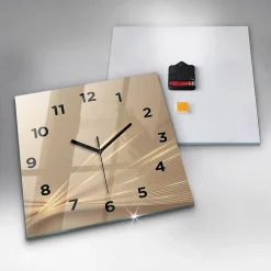 Horloge murale Wallfluent 30x30 cm Avec chiffres Aiguilles noires Lumière abstraite 1 pcs