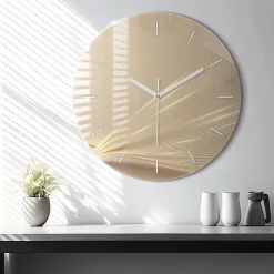 Horloge murale Wallfluent fi60 cm Aiguilles blanches Lumière abstraite 1 pcs