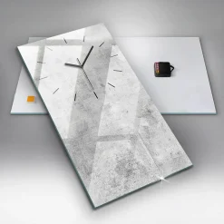 Horloge murale Wallfluent 30x60 cm Aiguilles noires Mur en béton 1 pcs