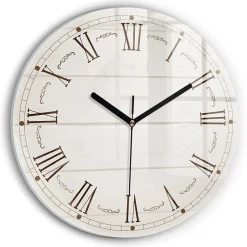 Horloge murale Wallfluent fi30 cm Aiguilles noires Chiffres romains 1 pcs