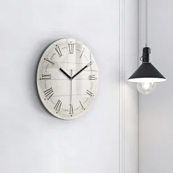 Horloge murale Wallfluent fi30 cm Aiguilles noires Chiffres romains 1 pcs