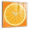 Horloge murale Wallfluent 30x30 cm Aiguilles blanches Orange juteuse 1 pcs