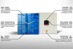 Horloge murale Wallfluent 30x30 cm Aiguilles blanches Orange juteuse 1 pcs