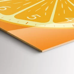 Horloge murale Wallfluent 30x30 cm Aiguilles blanches Orange juteuse 1 pcs