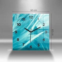 Horloge murale Wallfluent 60x60 cm Avec chiffres Aiguilles noires Marbre pastel 1 pcs