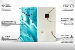 Horloge murale Wallfluent 30x60 cm Avec chiffres Aiguilles noires Abstraction métallique 1 pcs