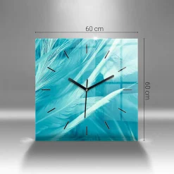 Horloge murale Wallfluent 60x60 cm Aiguilles noires Lumière abstraite 1 pcs