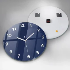 Horloge murale Wallfluent fi60 cm Avec chiffres Aiguilles blanches Bleu marine 1 pcs