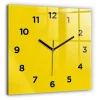 Horloge murale Wallfluent 60x60 cm Avec chiffres Aiguilles noires Jaune 1 pcs
