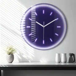 Horloge murale Wallfluent fi60 cm Aiguilles blanches Traits néon 1 pcs