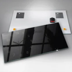 Horloge murale Wallfluent 60x30 cm Avec chiffres Aiguilles noires Noir 1 pcs