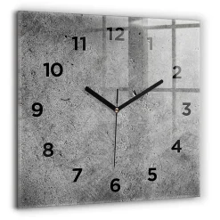 Horloge murale Wallfluent 60x60 cm Avec chiffres Aiguilles noires Mur industriel 1 pcs