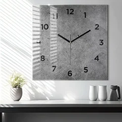 Horloge murale Wallfluent 60x60 cm Avec chiffres Aiguilles noires Mur industriel 1 pcs