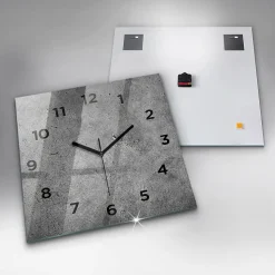 Horloge murale Wallfluent 60x60 cm Avec chiffres Aiguilles noires Mur industriel 1 pcs