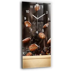 Horloge murale Wallfluent 30x60 cm Avec chiffres Aiguilles blanches Café chaud 1 pcs