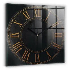 Horloge murale Wallfluent 30x30 cm Aiguilles noires Chiffres romains anciens 1 pcs