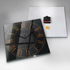 Horloge murale Wallfluent 30x30 cm Aiguilles noires Chiffres romains anciens 1 pcs