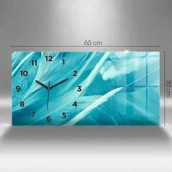 Horloge murale Wallfluent 60x30 cm Avec chiffres Aiguilles noires Feuillage 1 pcs