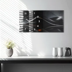 Horloge murale Wallfluent 60x30 cm Avec chiffres Aiguilles blanches Abstraction 1 pcs