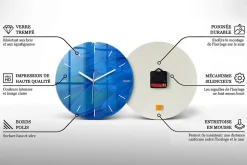 Horloge murale Wallfluent fi30 cm Aiguilles blanches Chiffres romains noirs 1 pcs