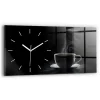 Horloge murale Wallfluent 60x30 cm Aiguilles blanches Tasse de café noir 1 pcs